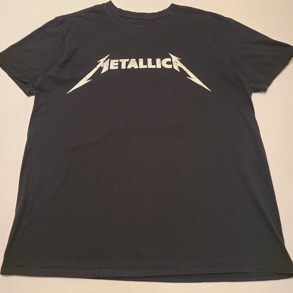 Metallica Mens Sz XL Black Graphic Logo T Shirt EUC Rock Metal Concert Merch